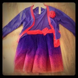 Purple and Red Dress with Sweater Size 4T/5T Girl